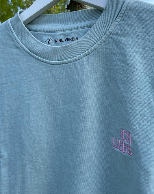 "Ich liebs" Unisex-Sweatshirt Oversize (Schriftzug in Rosa)